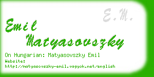 emil matyasovszky business card